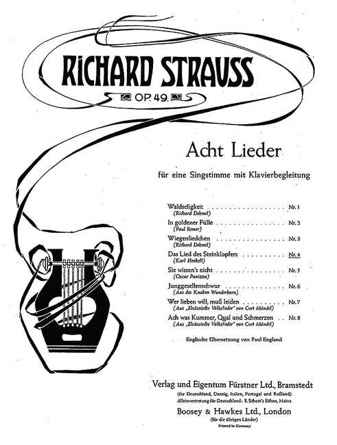 Acht Lieder op. 49/4, No. 4 Das Lied des Steinklopfers (low C minor)