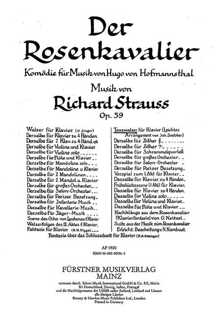 Der Rosenkavalier op. 59よりTanzwalzer