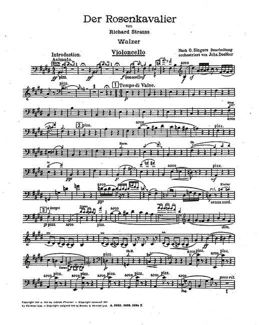 Der Rosenkavalier op. 59よりWalzer (Orchestra), Cello part