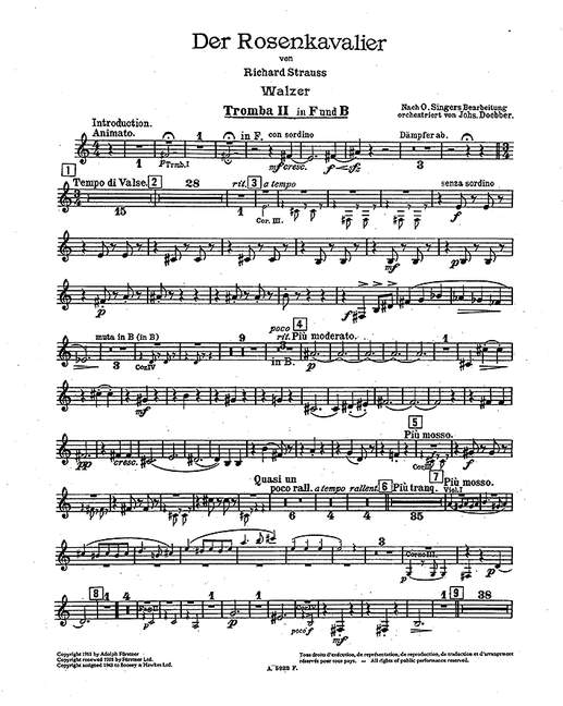 Der Rosenkavalier op. 59よりWalzer (Orchestra), Trumpet II part