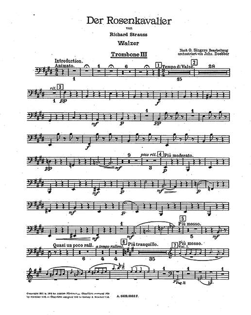 Der Rosenkavalier op. 59よりWalzer (Orchestra), Trombone III part