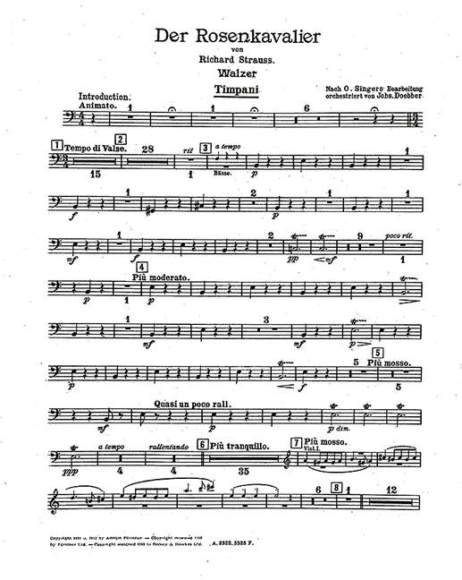 Der Rosenkavalier op. 59よりWalzer (Orchestra), Timpani part