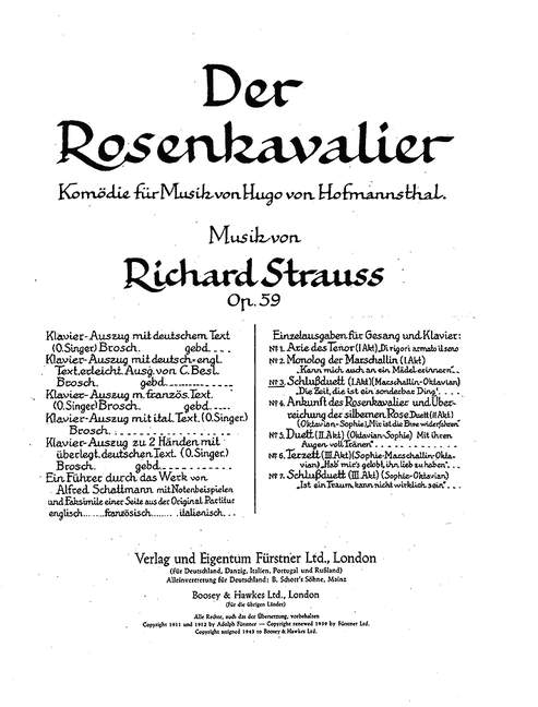 Der Rosenkavalier op. 59よりDie Zeit ist ein sonderbar Ding