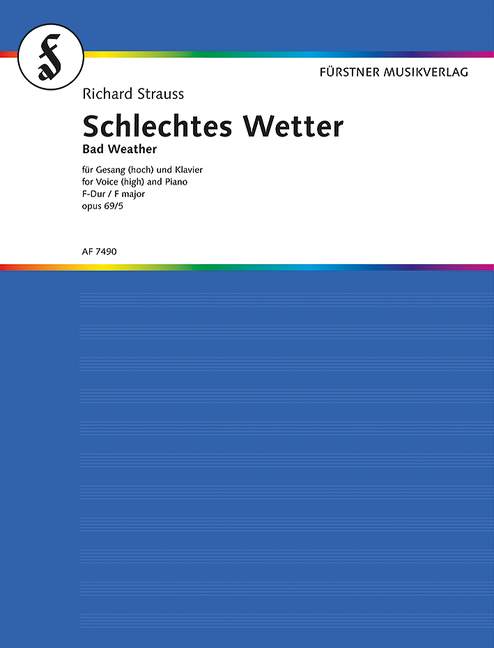 Fünf kleine Lieder nach Gedichten von Achim von Arnim und Heinrich Heine op. 69/5, Nr. 5 Schlechtes Wetter (hoch F-Dur) (high, F major)