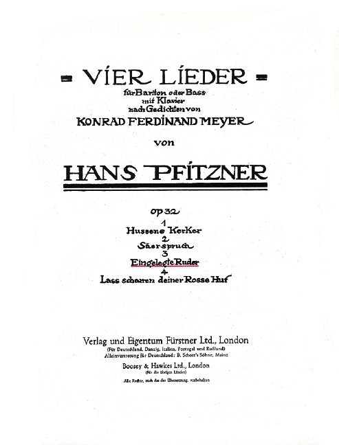 4 Lieder op. 32, Nr. 3 Eingelegte Ruder Meine eingelegten Ruder triefen