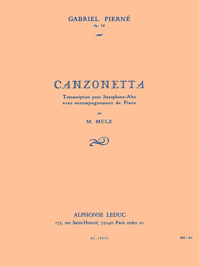 Canzonetta (Alto Saxophone and Piano)