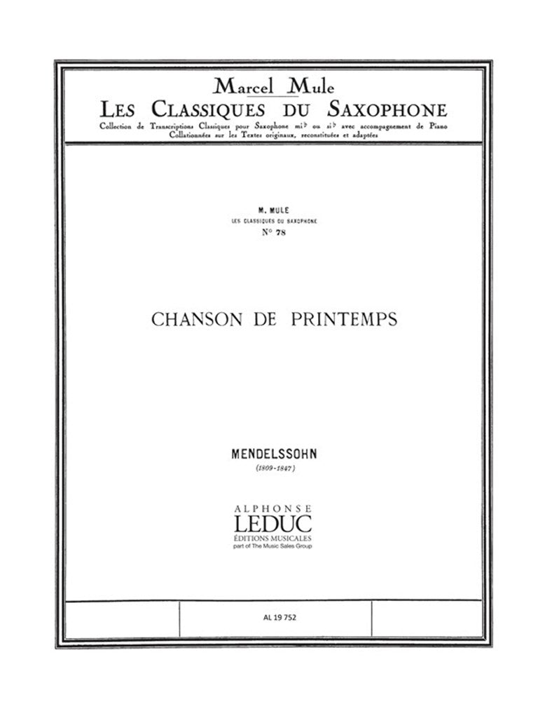 Chanson de Printemps Op.62 No.6 in A major