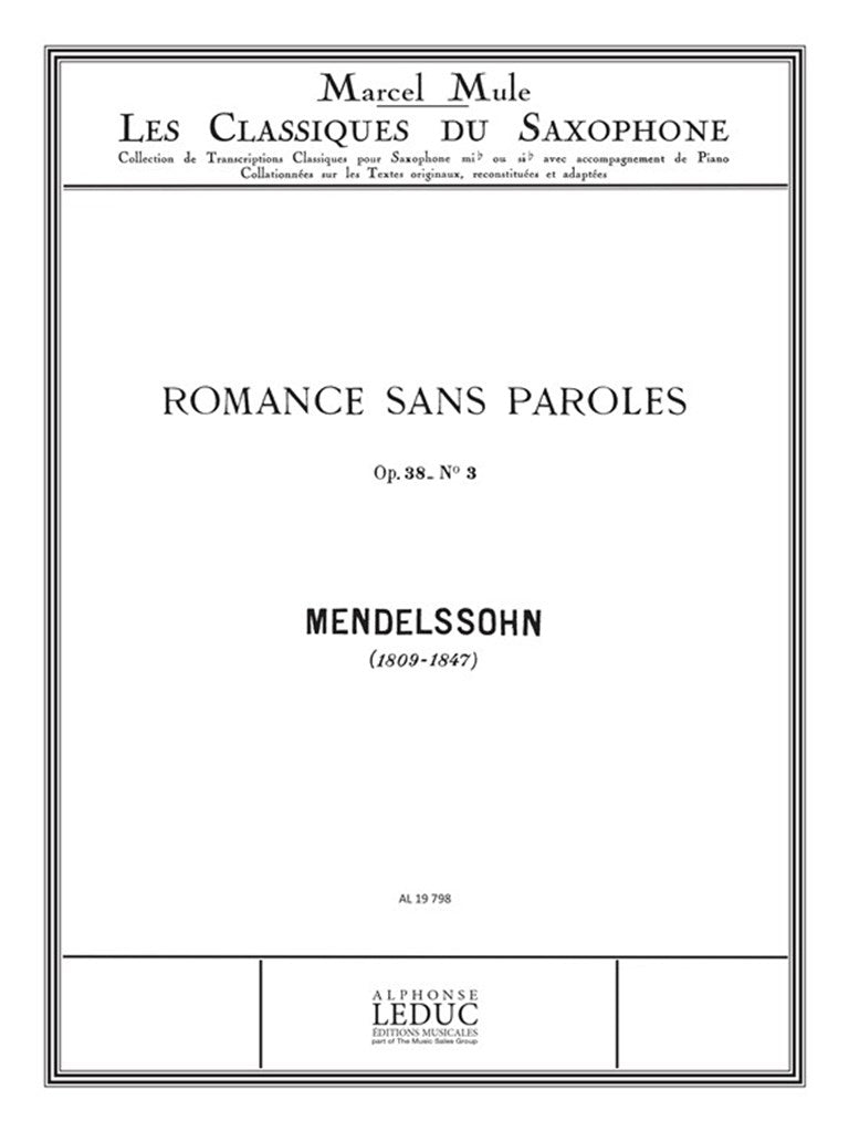 Romance sans Paroles No.3 (Classiques No.60)