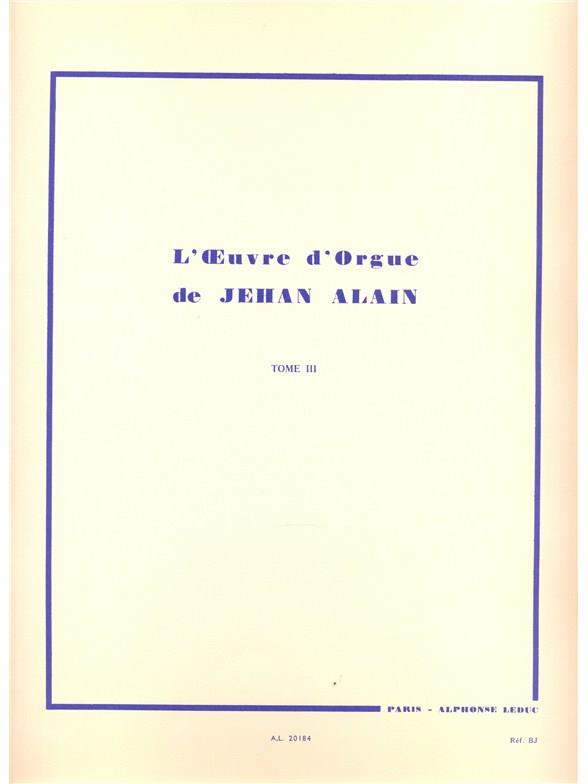 Oeuvre d'orgue, Tome 3