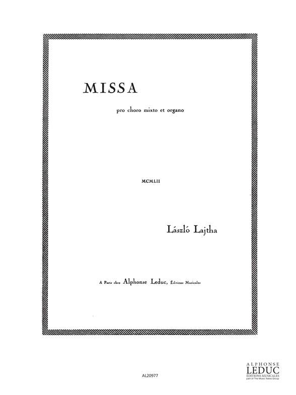 Missa pro Choro Mixto et Organo, Op 54