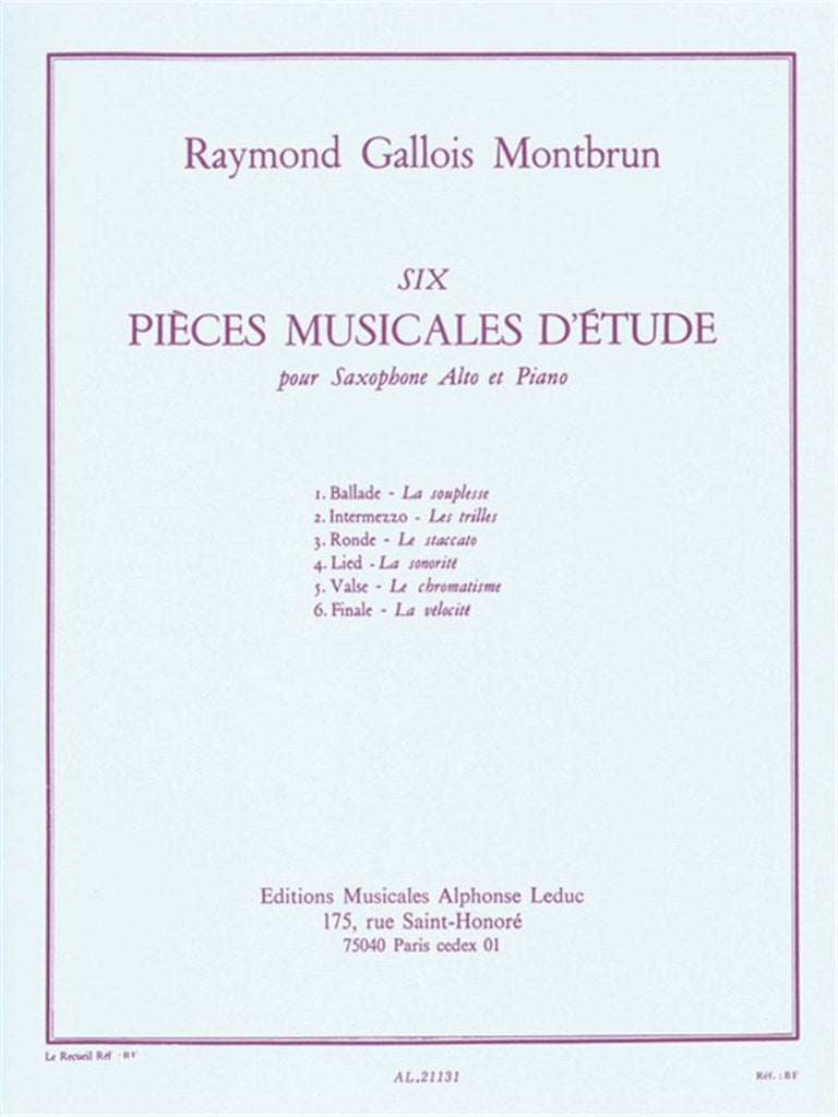 Six pièces musicales d'étude