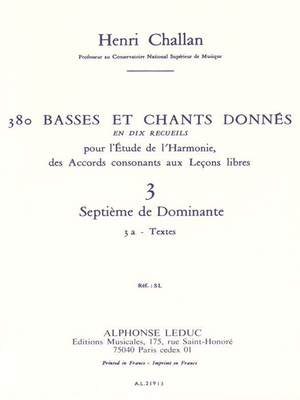 380 Basses et Chants Donnés, Vol. 3A