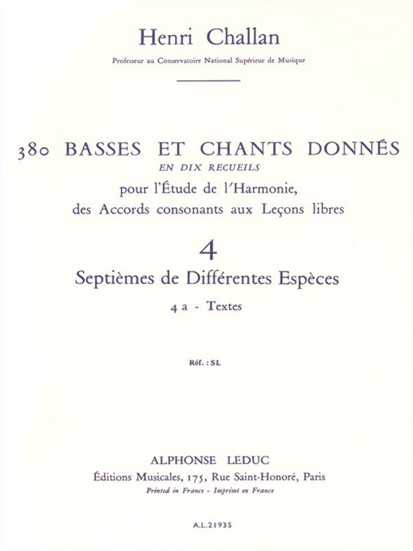 380 Basses et Chants Donnés, Vol. 4A