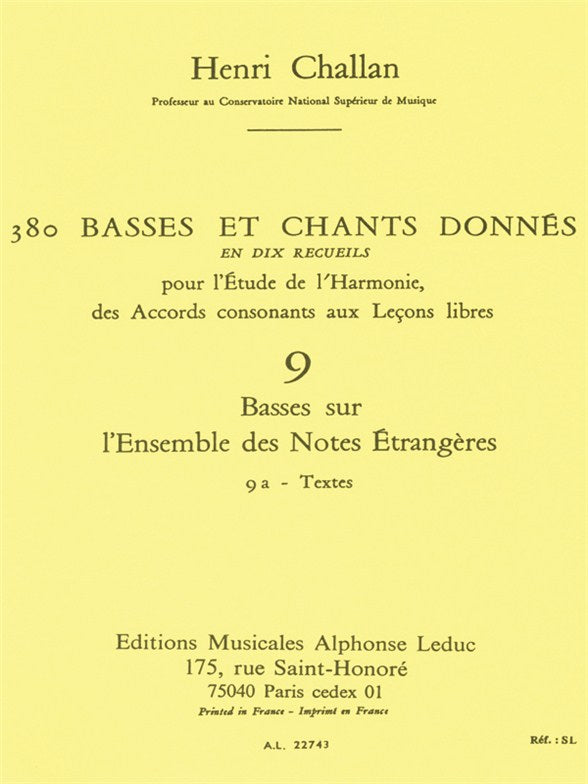 380 Basses et Chants Donnés, Vol. 9A