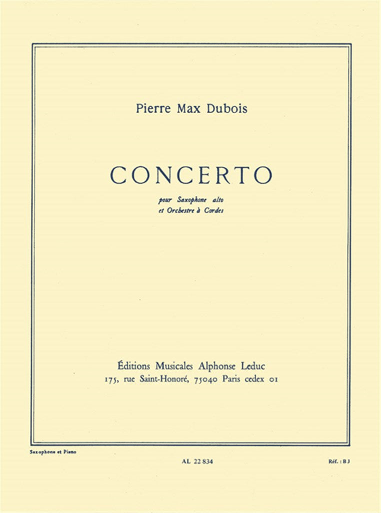 Concerto For Alto Saxophone and String Orchestra