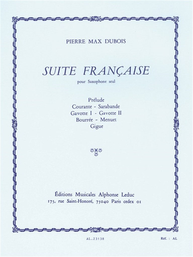 Suite Française For Solo Saxophone