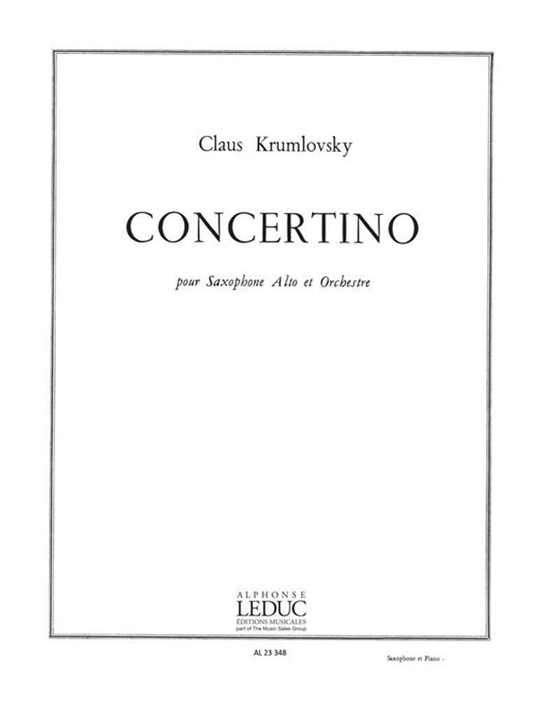 Concertino -Saxo Et Orchestre