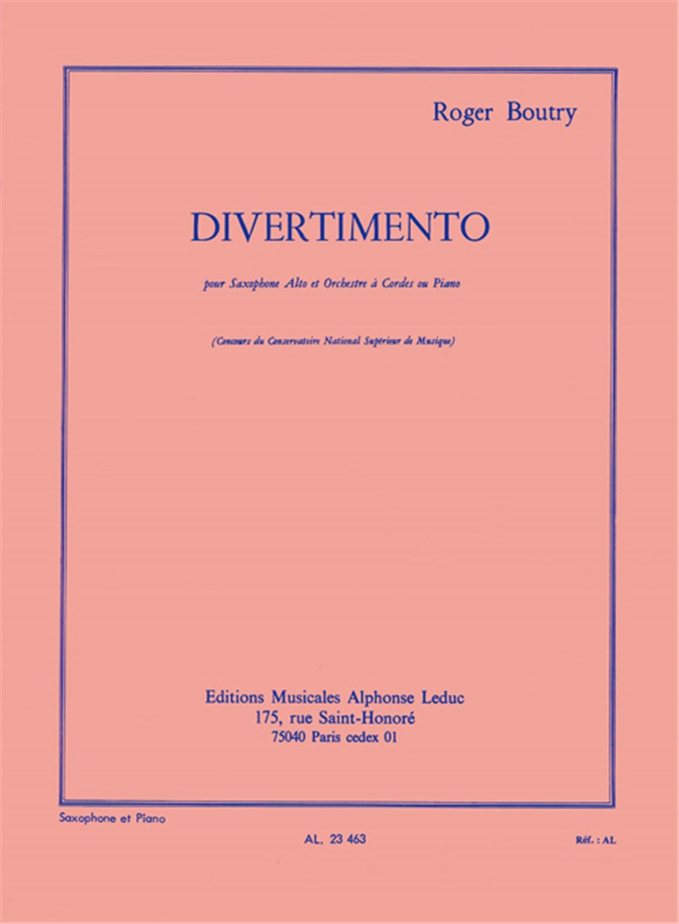 Divertimento (Saxophone and Piano)