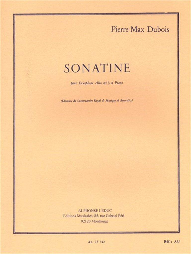 Sonatine For Alto Saxophone and Piano