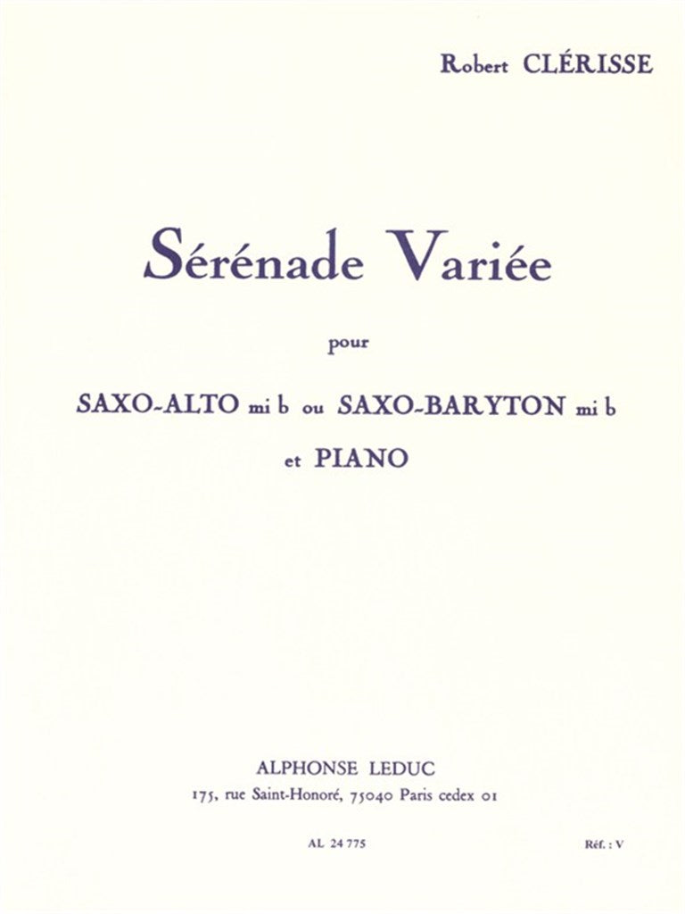 Serenade Variée (Alto or Baritone Saxophone and Piano)