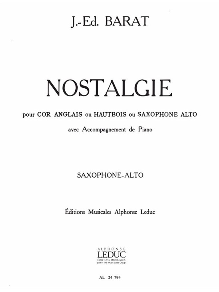 Nostalgie (Saxophone E-Flat and Piano)