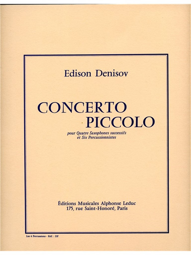 Concerto piccolo (Percussion Part)