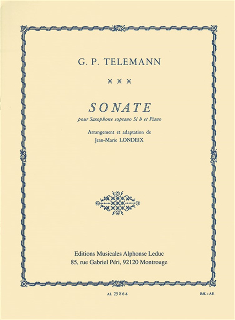 Sonata For Soprano Saxophone and Piano