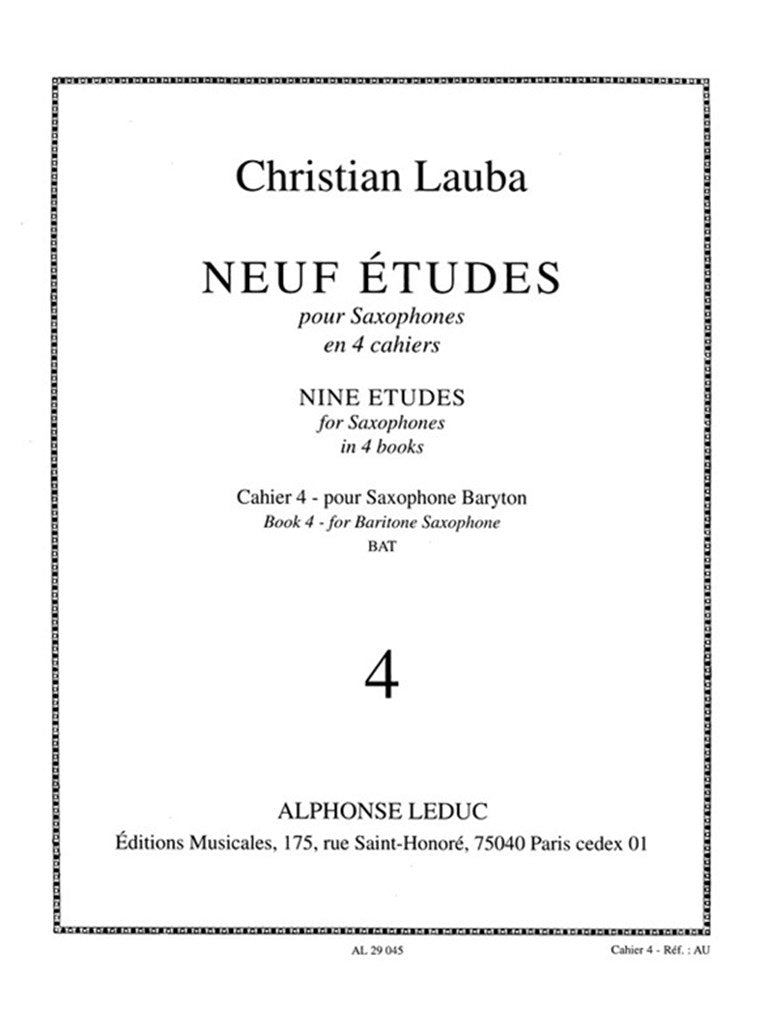 Neuf Études pour Saxophones, cahier 4