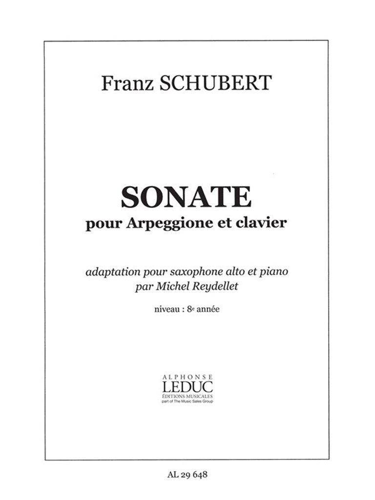 Sonate Pour Arpeggione (Alto Saxophone and Piano)