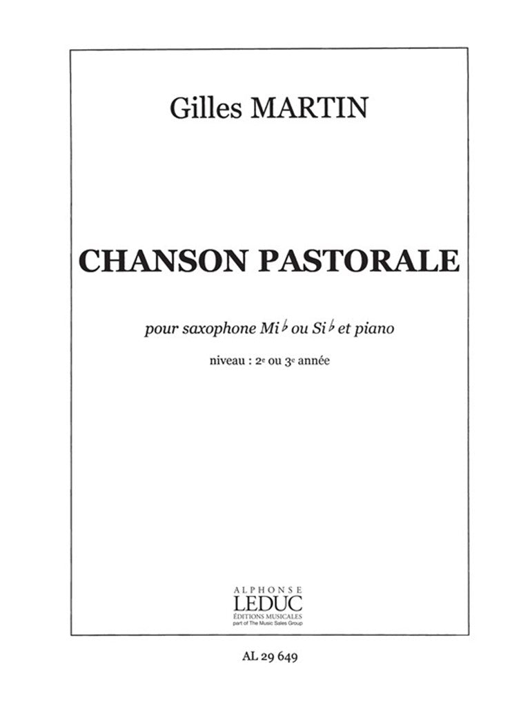 Chanson Pastorale (Saxophone and Piano)