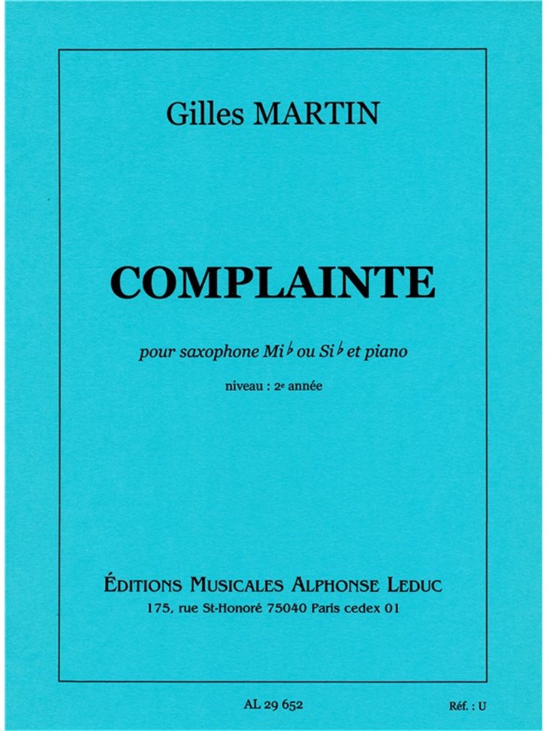 Complainte (Saxophone and Piano)