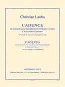 Cadence du concerto pour sax et orchestre a cordes