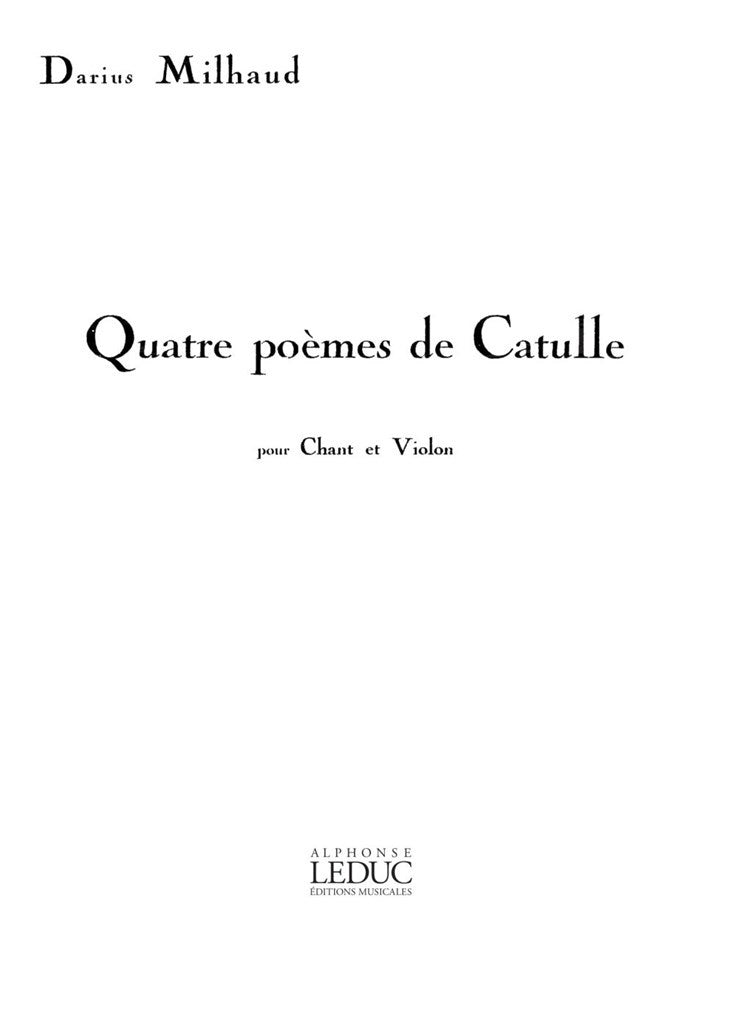 4 Poèmes de Catulle op. 80