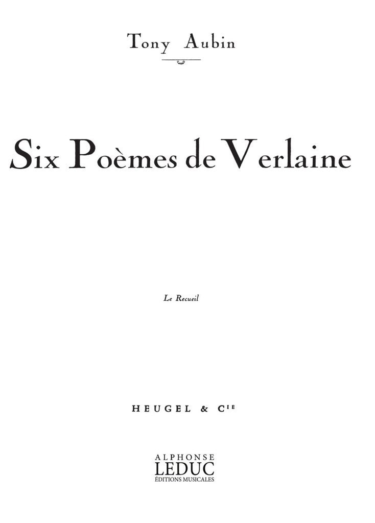 6 Poèmes de Verlaine