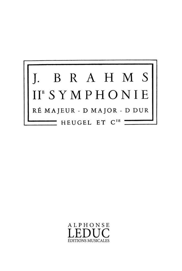 Symphonie No. 2 op. 73 Re Majeur