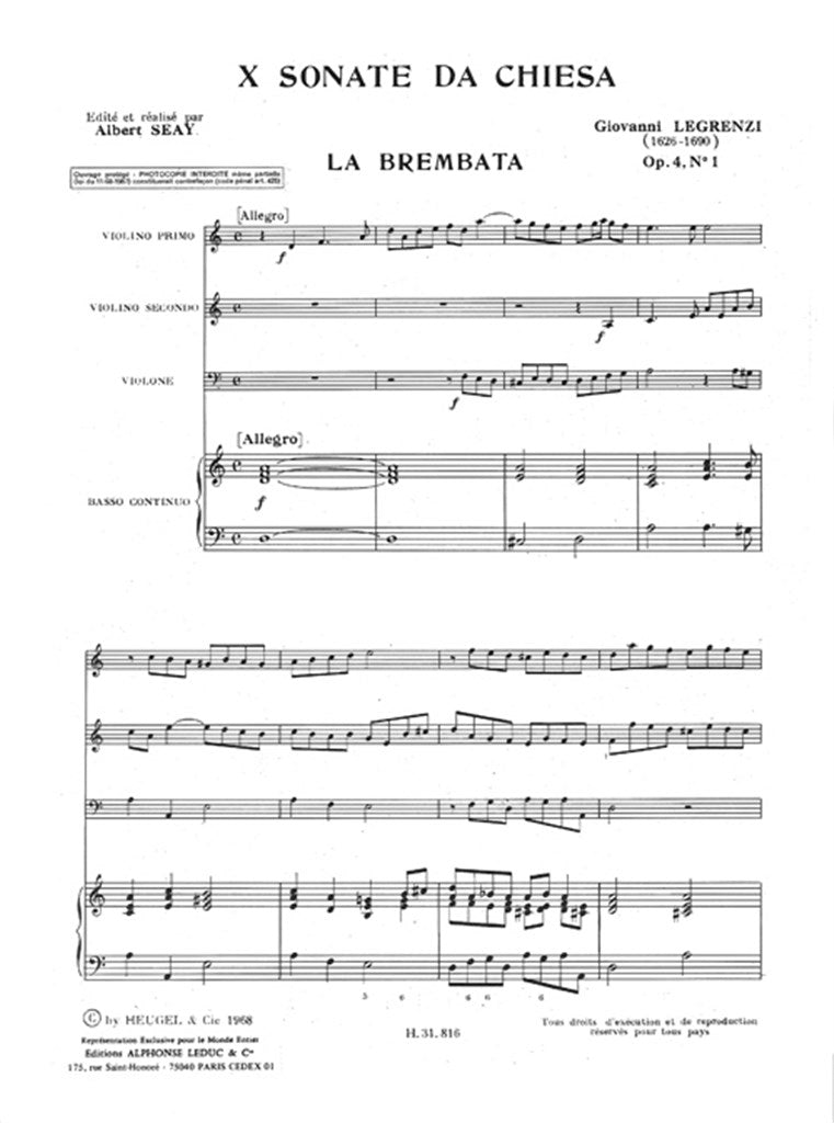 Sonate da chiesa from op. 4 and op. 8