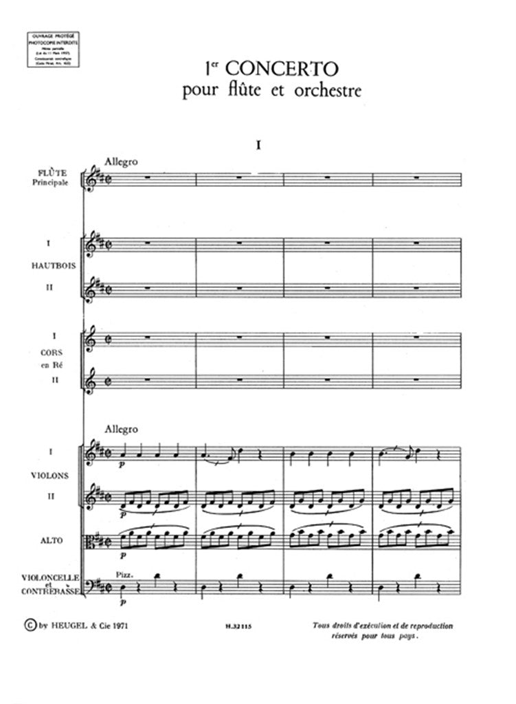 1er et 5e concertos pour flûte et orchestre (Score)