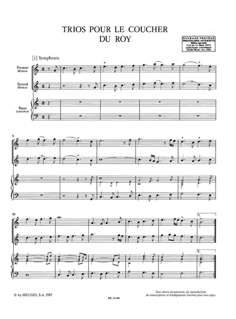 Trios pour le coucher du roy (Score Only)