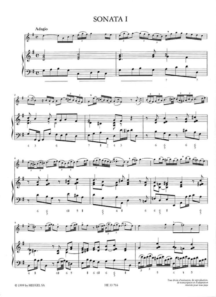 Sonates pour flûtes et basse continue, op. 2 volume 1