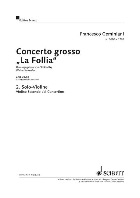 Concerto grosso (Violin II solo part)