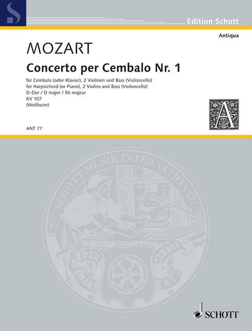 Concerto I D-Dur KV 107 (score and parts)
