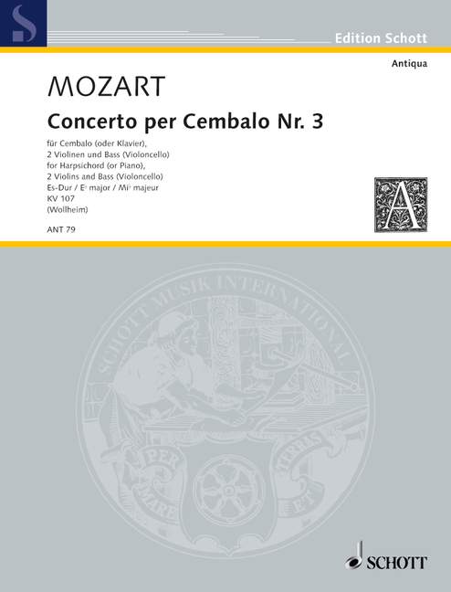 Concerto III Es-Dur KV 107 (score and parts)