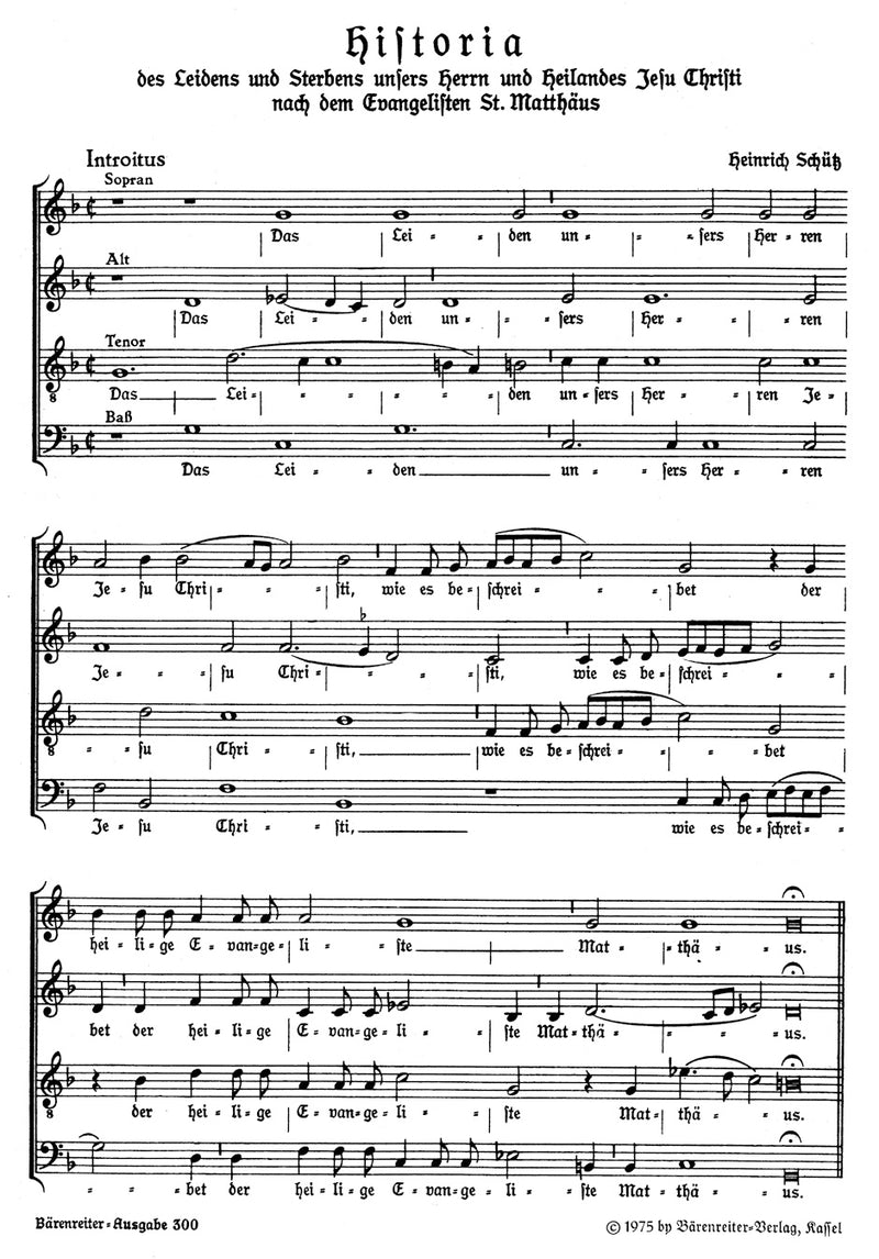 Matthäus-Passion SWV 479 [score]