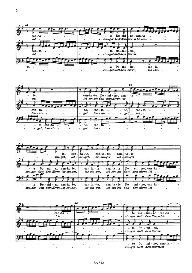 Cantate Domino (Lobsinget Gott, dem Herrn) BuxWV 12 [合唱楽譜]