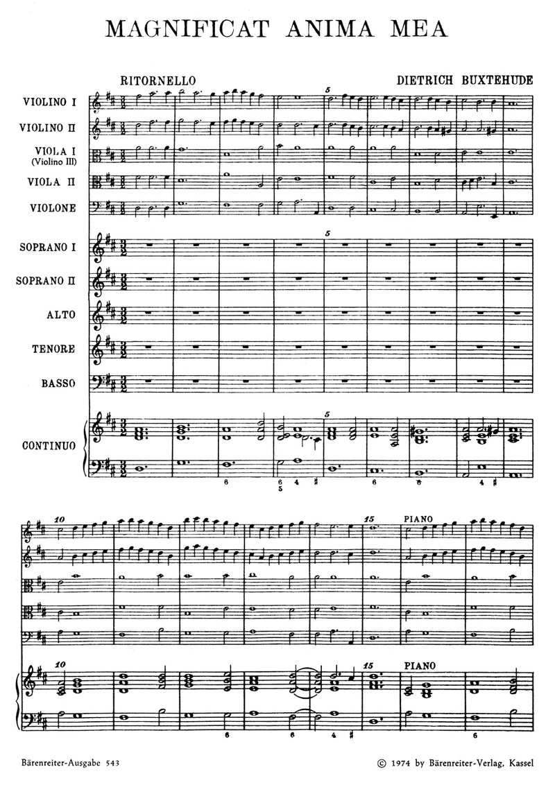 Magnificat anima mea BuxWV Anh. 1 [score & parts]