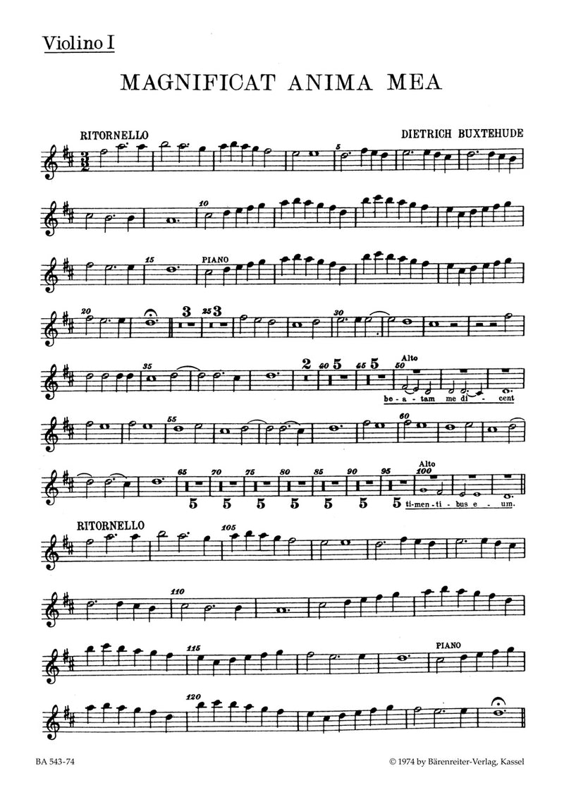 Magnificat anima mea BuxWV Anh. 1 [violin 1 part]