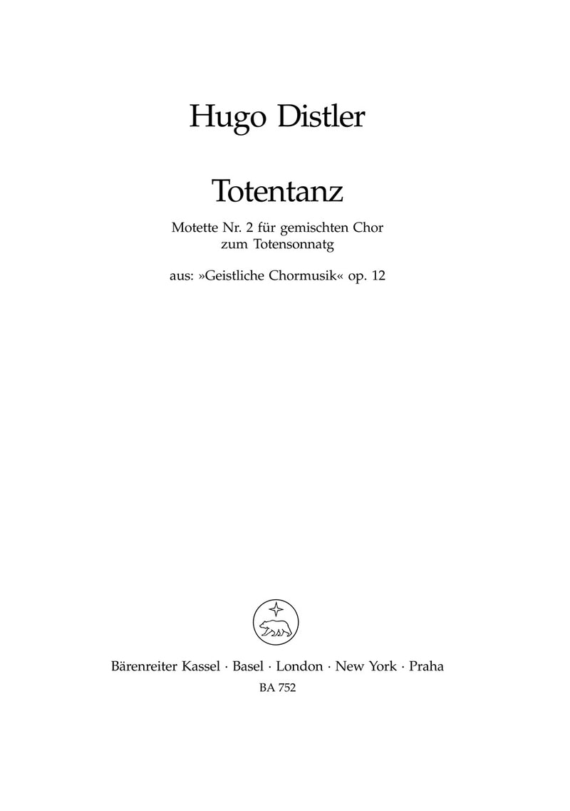 Totentanz op. 12/2 [合唱楽譜]