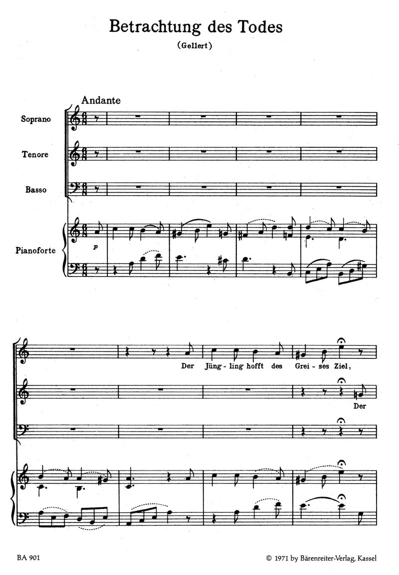 Die drei- und vierstimmigen Gesänge [singing score, Performance score]