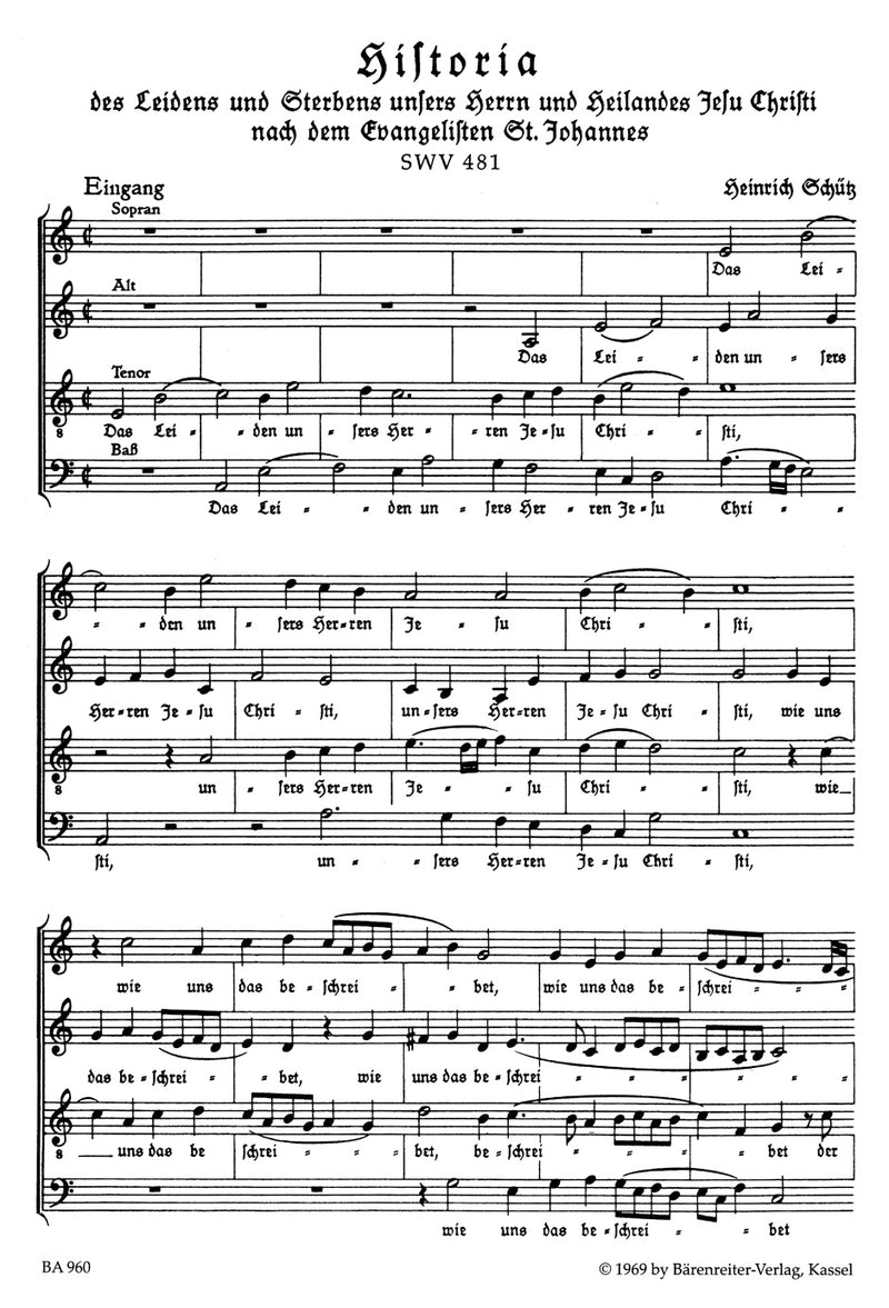 Johannes-Passion SWV 481 [score]