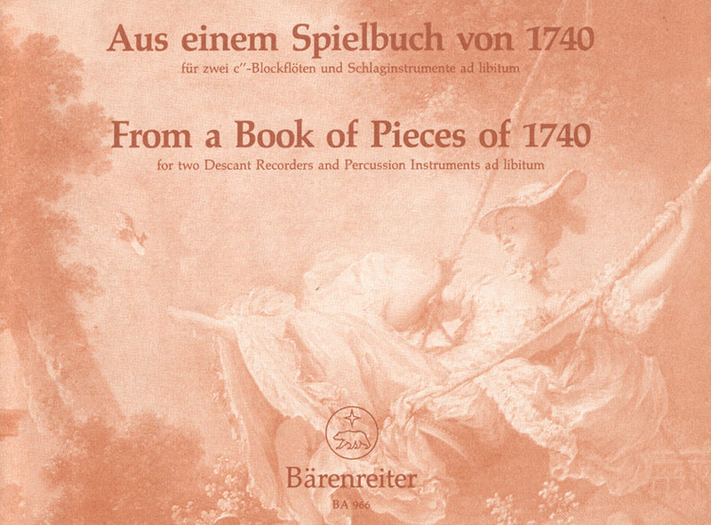 Aus einem Spielbuch von 1740 (Descant Recorder (2), Orff instruments)